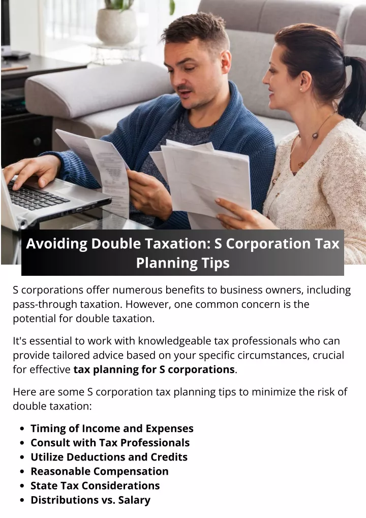 avoiding double taxation s corporation