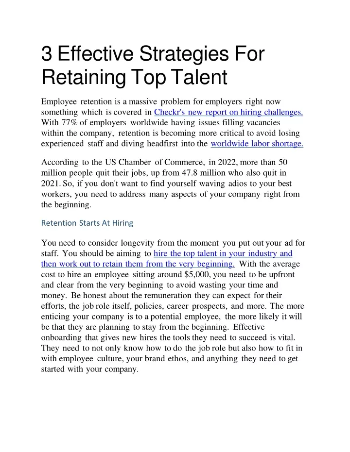 3 effective strategies for retaining top talent