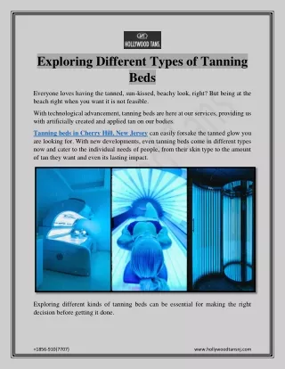 Exploring Different Types of Tanning Beds