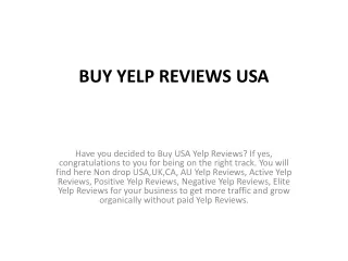 BUY YELP REVIEWS USA