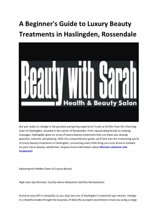 Beauty treatments