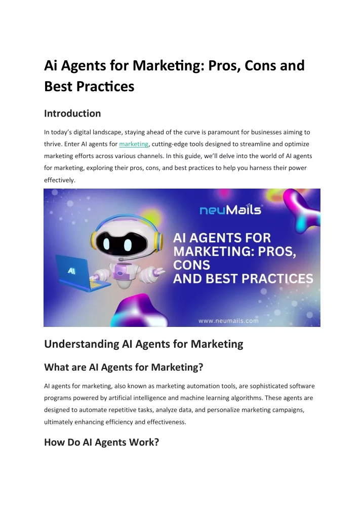 ai agents for marketing pros cons and best