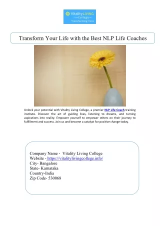 Transform Your Life with the Best NLP Life Coaches
