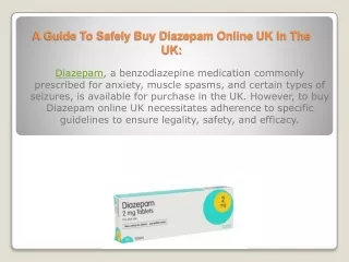 A Guide to Safely Buy Diazepam Online UK in the UK