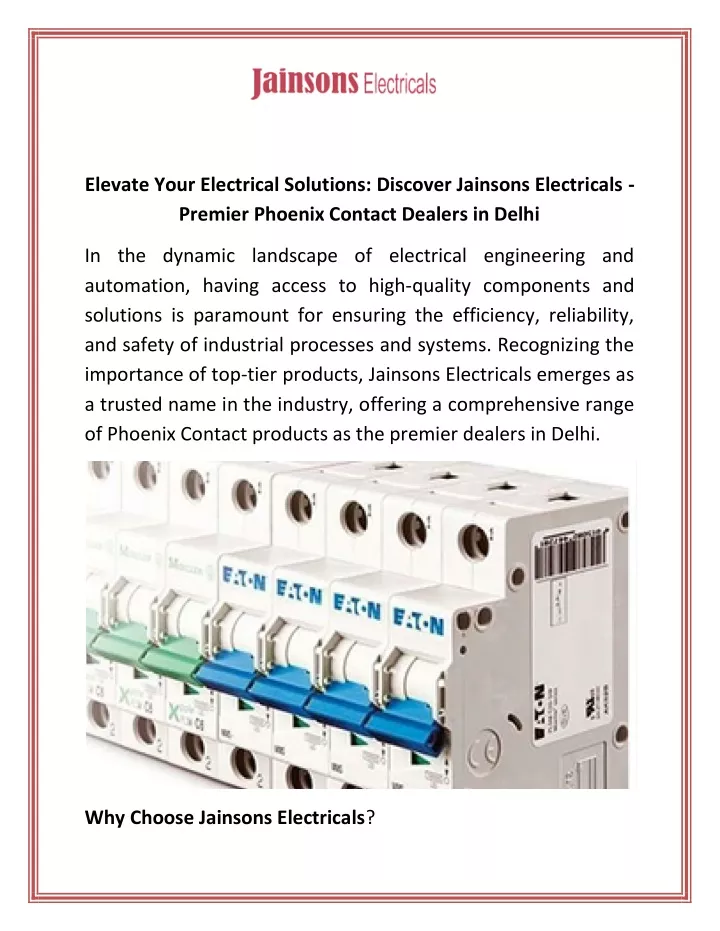 elevate your electrical solutions discover