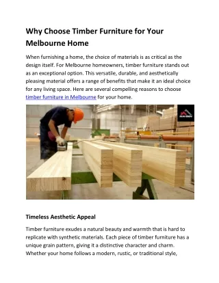 Why Choose Timber Furniture for Your Melbourne Home