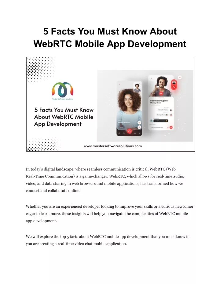 5 facts you must know about webrtc mobile