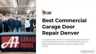 Best Commercial Garage Door Repair Denver