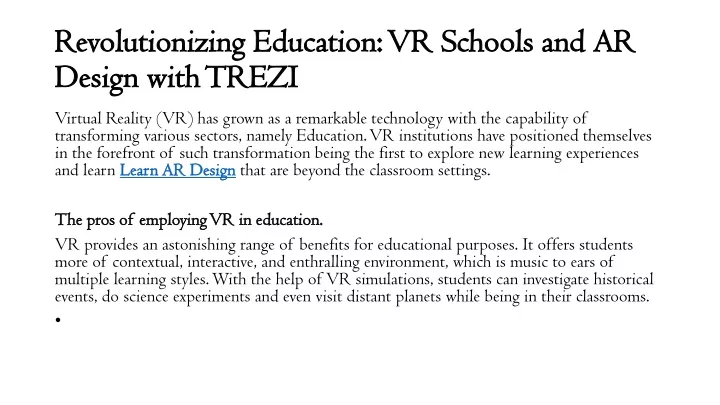 revolutionizing education vr schools and ar design with trezi