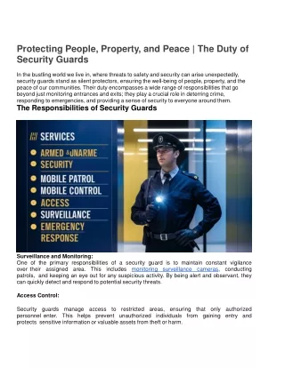 The Responsibilities of Security Guards