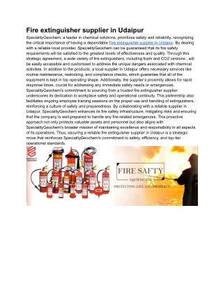 Fire extinguisher supplier in Udaipur