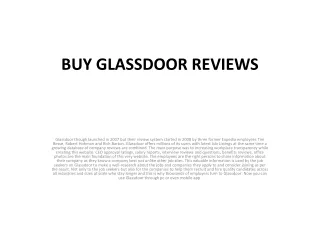 BUY GLASSDOOR REVIEWS