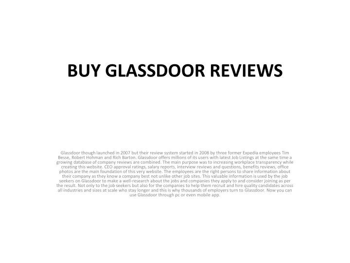 buy glassdoor reviews