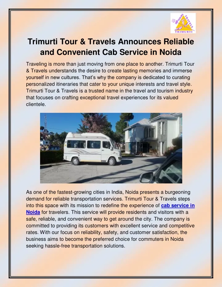 trimurti tour travels announces reliable