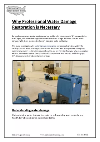 Why Professional Water Damage Restoration is Necessary