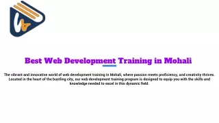 Best Web Development Training in Mohali
