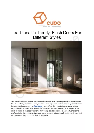 Traditional to Trendy: Flush Doors For Different Styles
