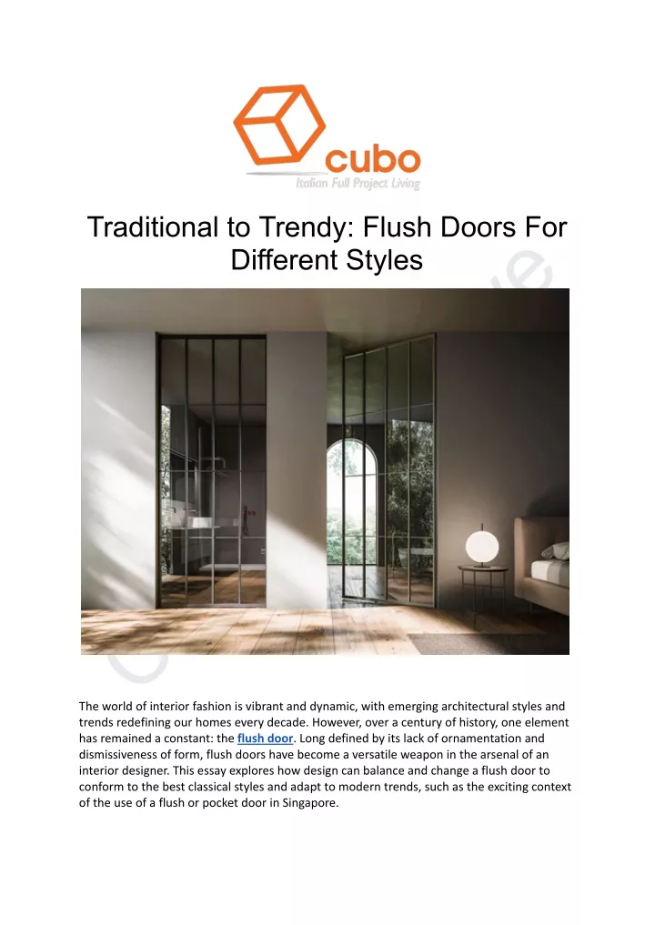 traditional to trendy flush doors for different