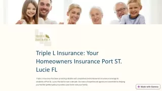 Triple L Insurance Your Homeowners Insurance Port ST Lucie FL