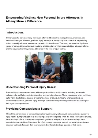 Empowering Victims How Personal Injury Attorneys in Albany Make a Difference