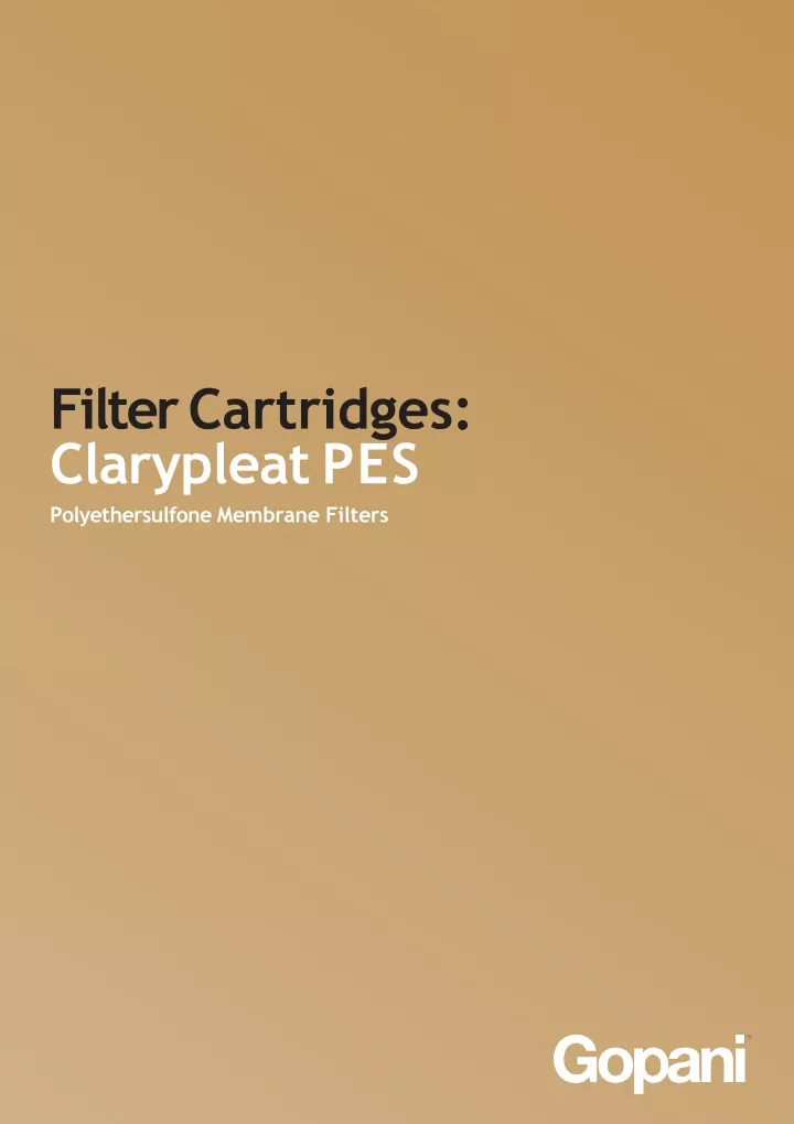 filter cartridges clarypleat pes polyethersulfone membrane filters