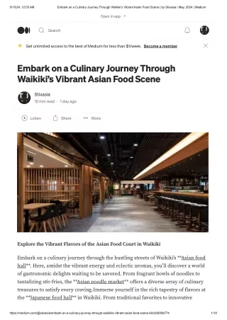 Embark on a Culinary Journey Through Waikiki’s Vibrant Asian Food Scene _ by Stixasia _ May, 2024 _ Medium
