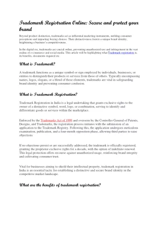 trademark registration online secure and protect