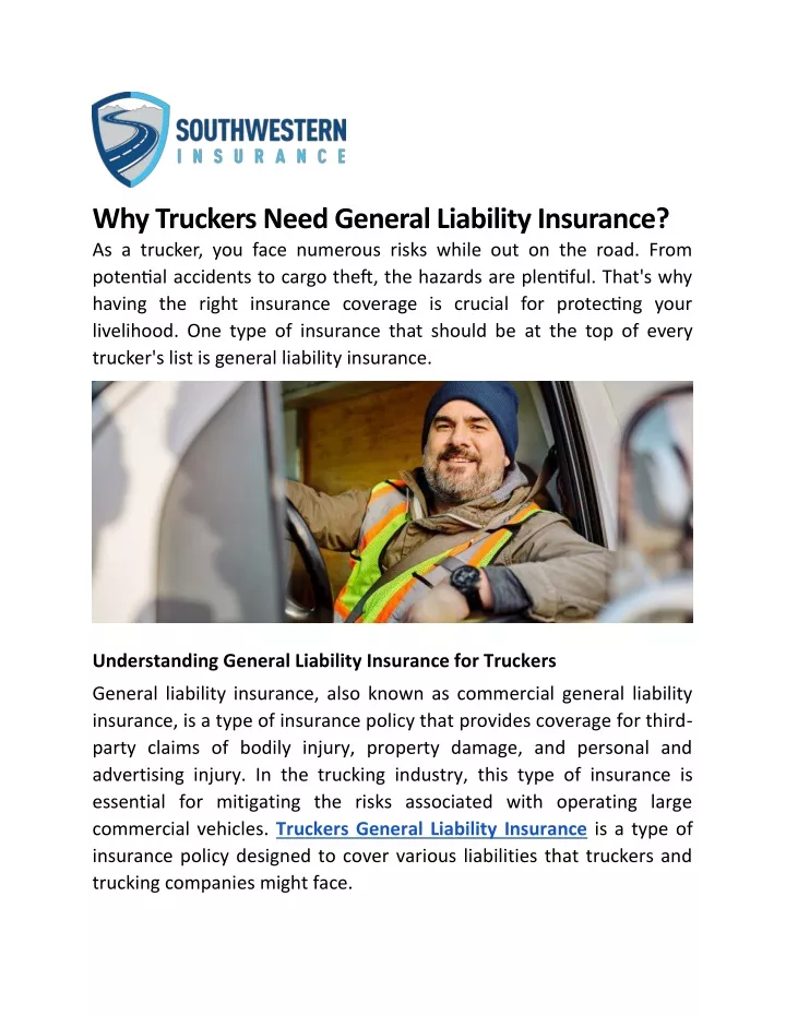 why truckers need general liability insurance