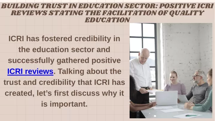 building trust in education sector positive icri