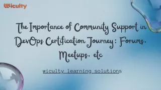 The Importance of Community Support in DevOps Certification Journey: Forums, Mee