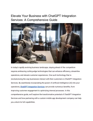 Elevate Your Business with ChatGPT Integration Services_ A Comprehensive Guide