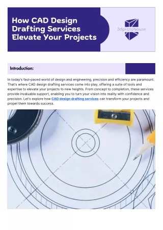 How CAD Design Drafting Services Elevate Your Projects