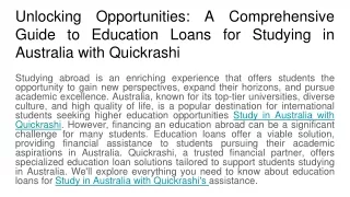 Unlocking Opportunities_ A Comprehensive Guide to Education Loans for Studying in Australia with Quickrashi