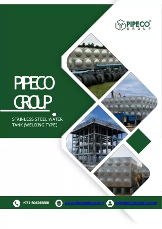 stainless steel water tank Catalogue - Pipeco Group