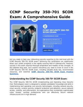 CCNP Security 350-701 SCOR Exam: A Comprehensive Guide