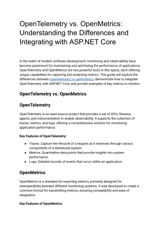 opentelemetry vs openmetrics understanding