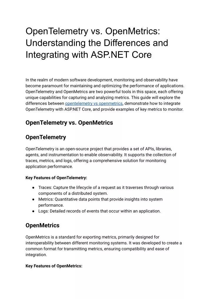 opentelemetry vs openmetrics understanding