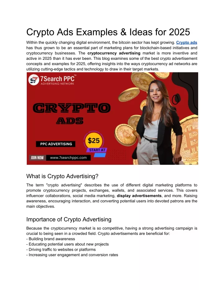 crypto ads examples ideas for 2025
