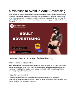 5 Mistakes to Avoid in Adult Advertising