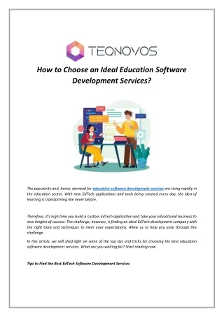 How to Choose an Ideal Education Software Development Services?