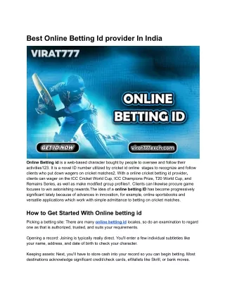 Best Online Betting Id provider In India