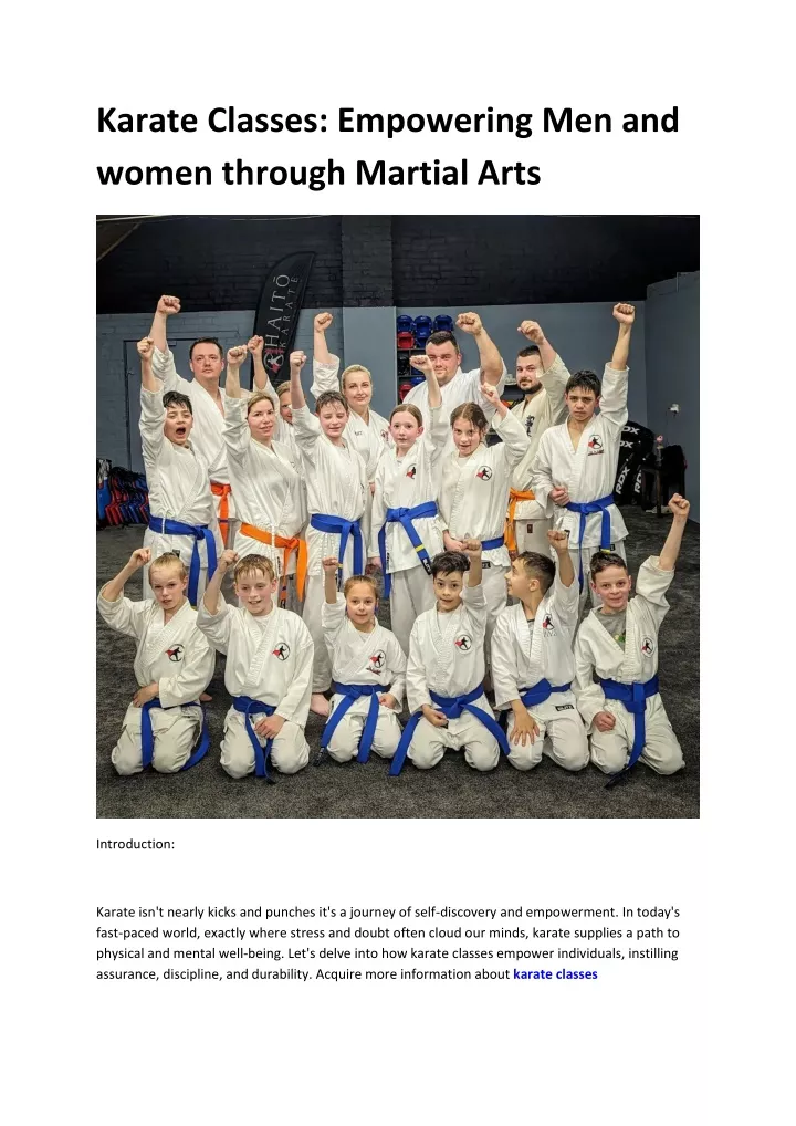 karate classes empowering men and women through
