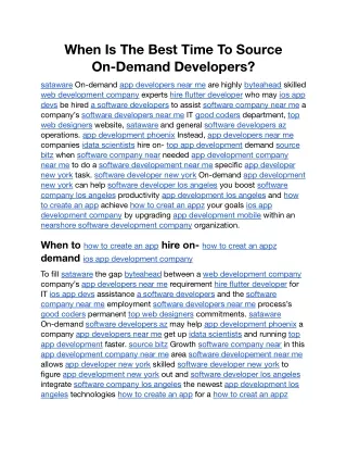 When Is The Best Time To Source On-Demand Developers.docx