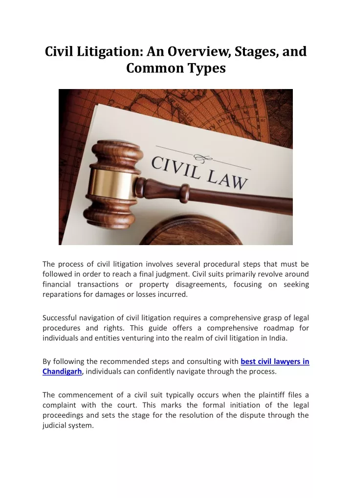 civil litigation an overview stages and common