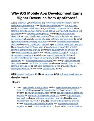Why iOS Mobile App Development Earns Higher Revenues from AppStores.docx