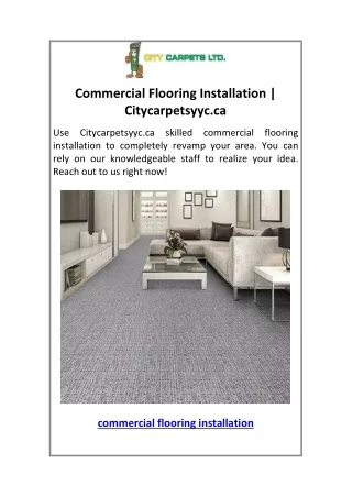 Commercial Flooring Installation  Citycarpetsyyc.ca