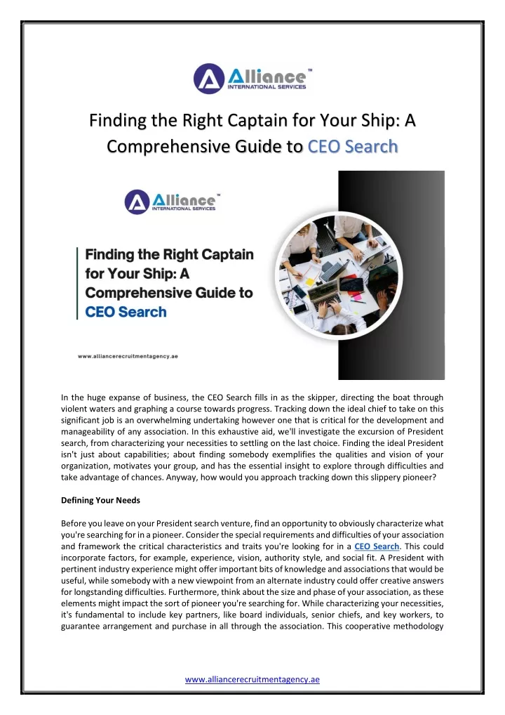 finding the right captain for your ship