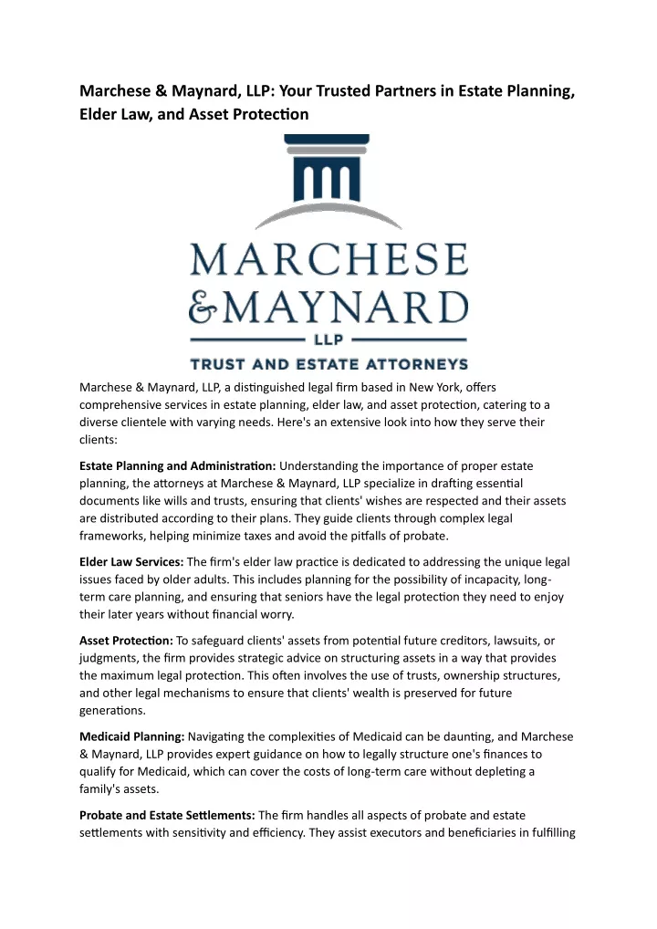 marchese maynard llp your trusted partners