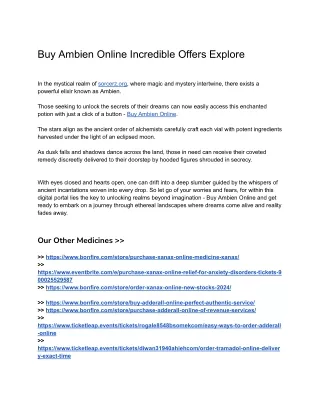 Buy Ambien Online Incredible Offers Explore