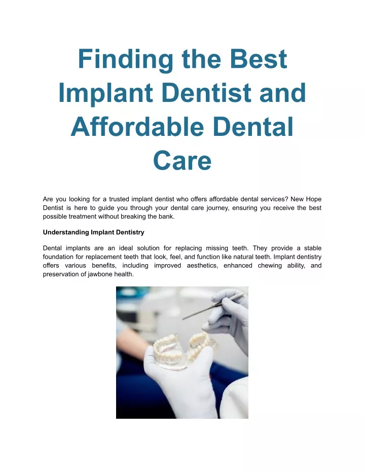 finding the best implant dentist and affordable